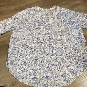 Blue white blouse